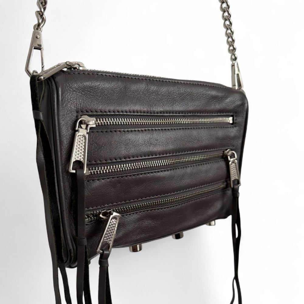 Rebecca Minkoff Gray Leather Crossbody Zipper Bag